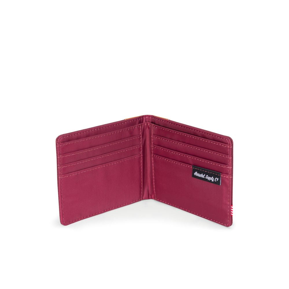 Herschel Edward Wallet for Men - Slim RFID Blocking Leather Bifold Wallet in Windsor Wine | Perfect for Everyday Carry, Travel & Business Use