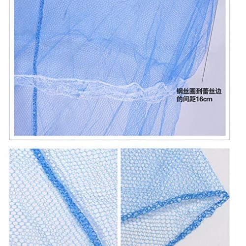 Elegant Round Lace Mosquito Net Canopy for Single to King Size Beds - Blue Bedroom Decor & Outdoor Camping Protection