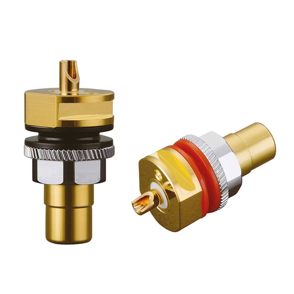 Viborg 4X RCA Plug Socket RC101G - Gold-Plated Pure Copper RCA Female Connector Panel Mount for Amplifier & Audio Equipment - Perfect for Home Theater Systems, Car Audio Installations, and Professional Studio Setups