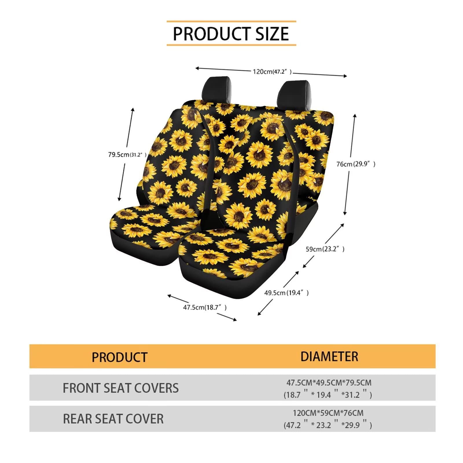 Premium Western Aztec Car Seat Covers Full Set for Women - Universal Tribal Navajo Design with Steering Wheel Cover, Seat Belt Cover, Cup Holder & Keychain Lanyard | Perfect for SUV, Truck & Jeep Interior Accessories | Road Trips, Daily Commute & Gift Giving