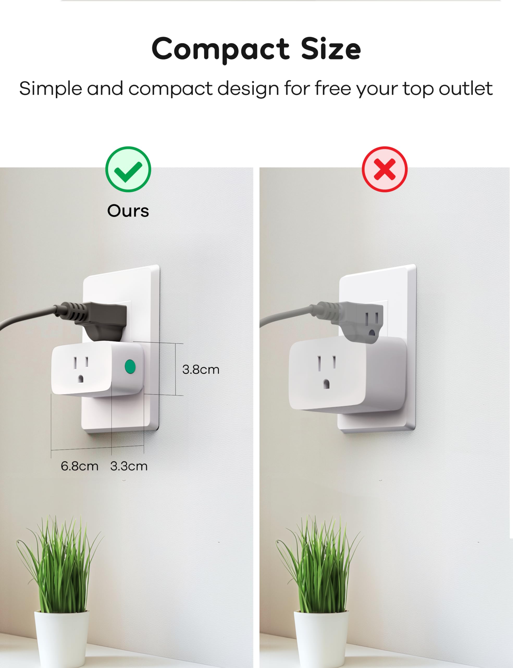 Winees Matter Smart Plug 1 Pack - Alexa Compatible Smart Outlet (15A/1800W Max) for Home Automation | APP Remote Control, Timer & Scheduling | 2.4GHz Wi-Fi Only | Perfect for Smart Home, Office & Vacation Rental Automation