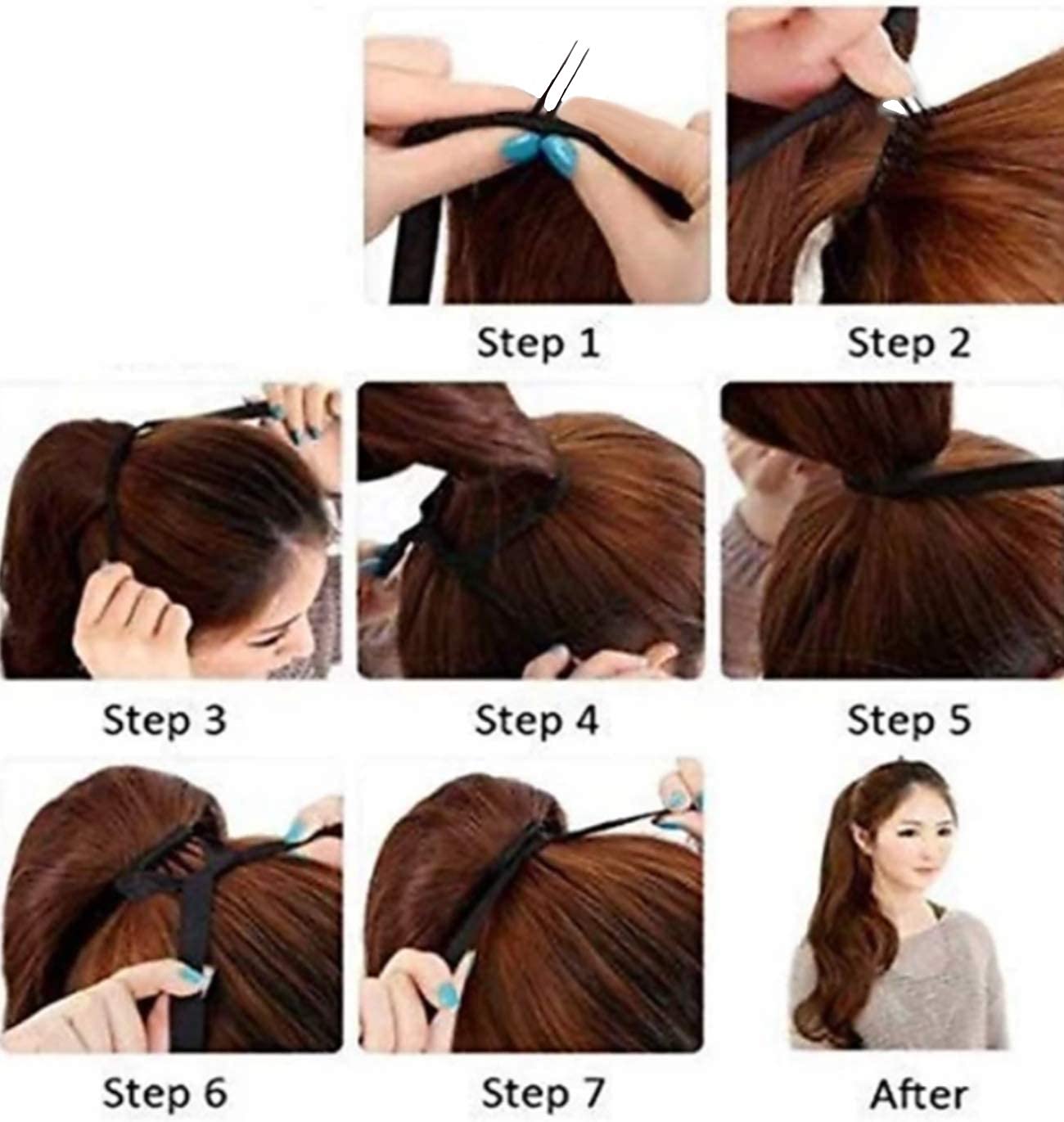 Pema Synthetic Brown Ribbon Ponytail Hair Extensions & Wigs - Curly Clip-in Ponytail Hairpiece for Women | Perfect for Parties, Weddings & Daily Styling