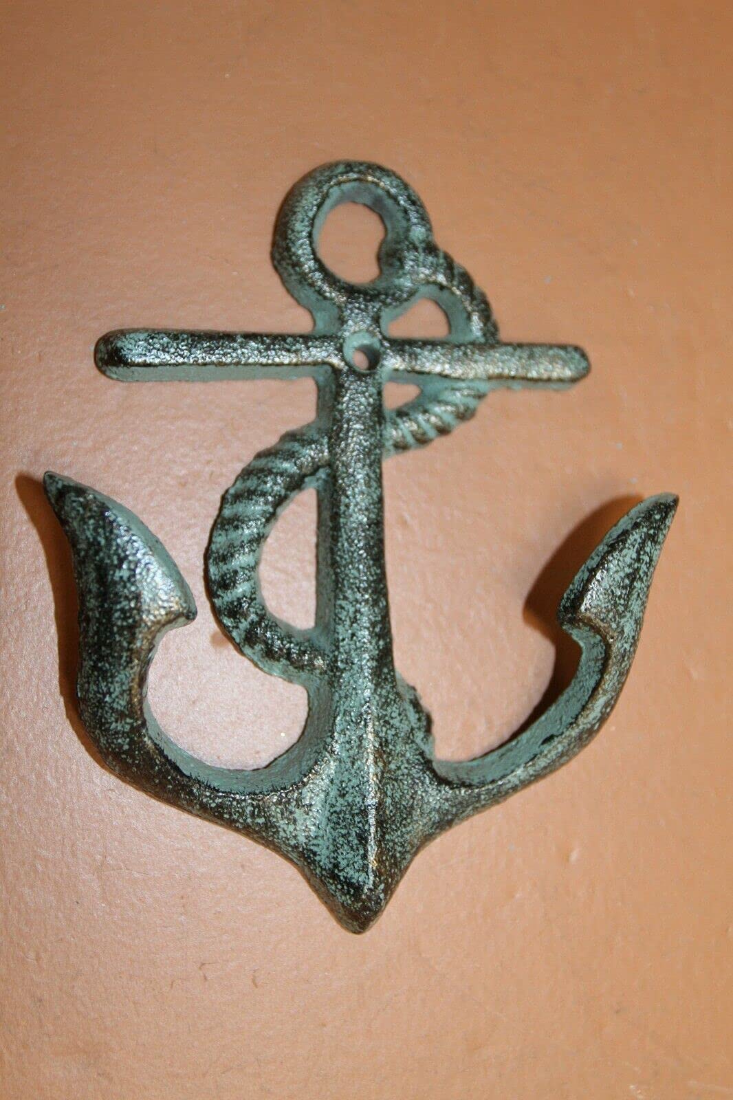 Cast Iron Sea Turtle Octopus Nautical Anchor Coat Hooks Set - Rustic Coastal Wall Decor for Entryway, Bathroom, or Beach House