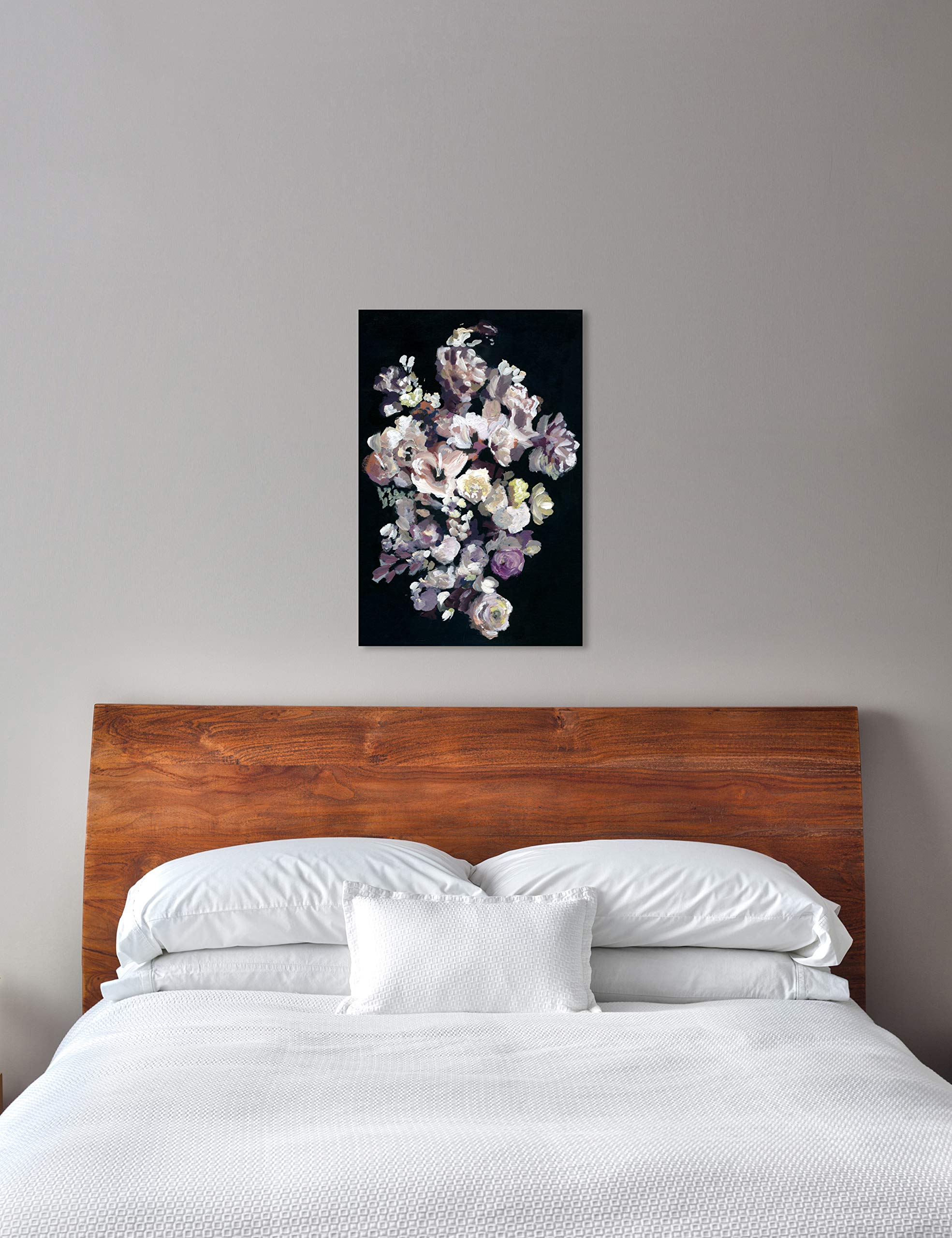 Oliver Gal Artist Co. 'Beauty in Darkness' Floral Canvas Wall Art Print - 24x36 Inches Black & Pink Home Decor for Living Room, Bedroom & Office
