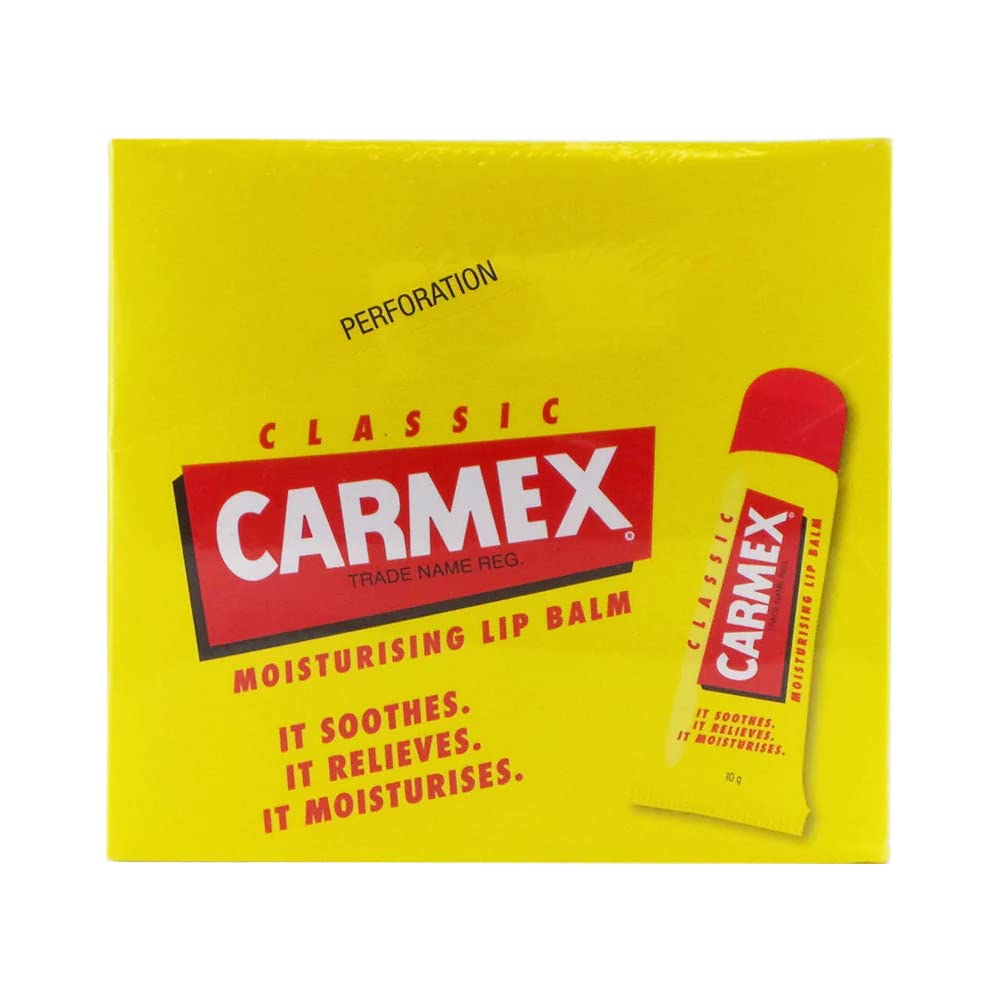 Carmex Lip Balm Tubes 12 Pack - Moisturizing & Soothing Lip Care for Dry, Chapped Lips - Perfect for Winter, Travel & Daily Use