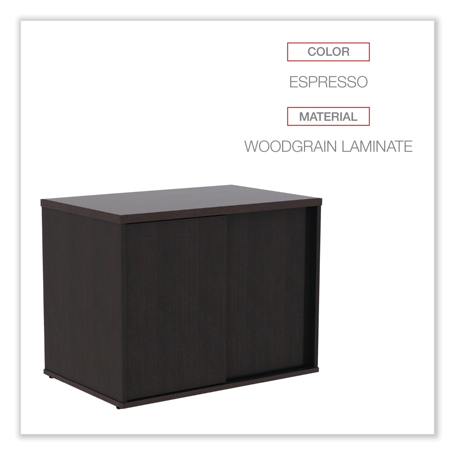 Alera Open Office Desk Series Low Storage Cabinet Credenza - Woodgrain Laminate, 29.5