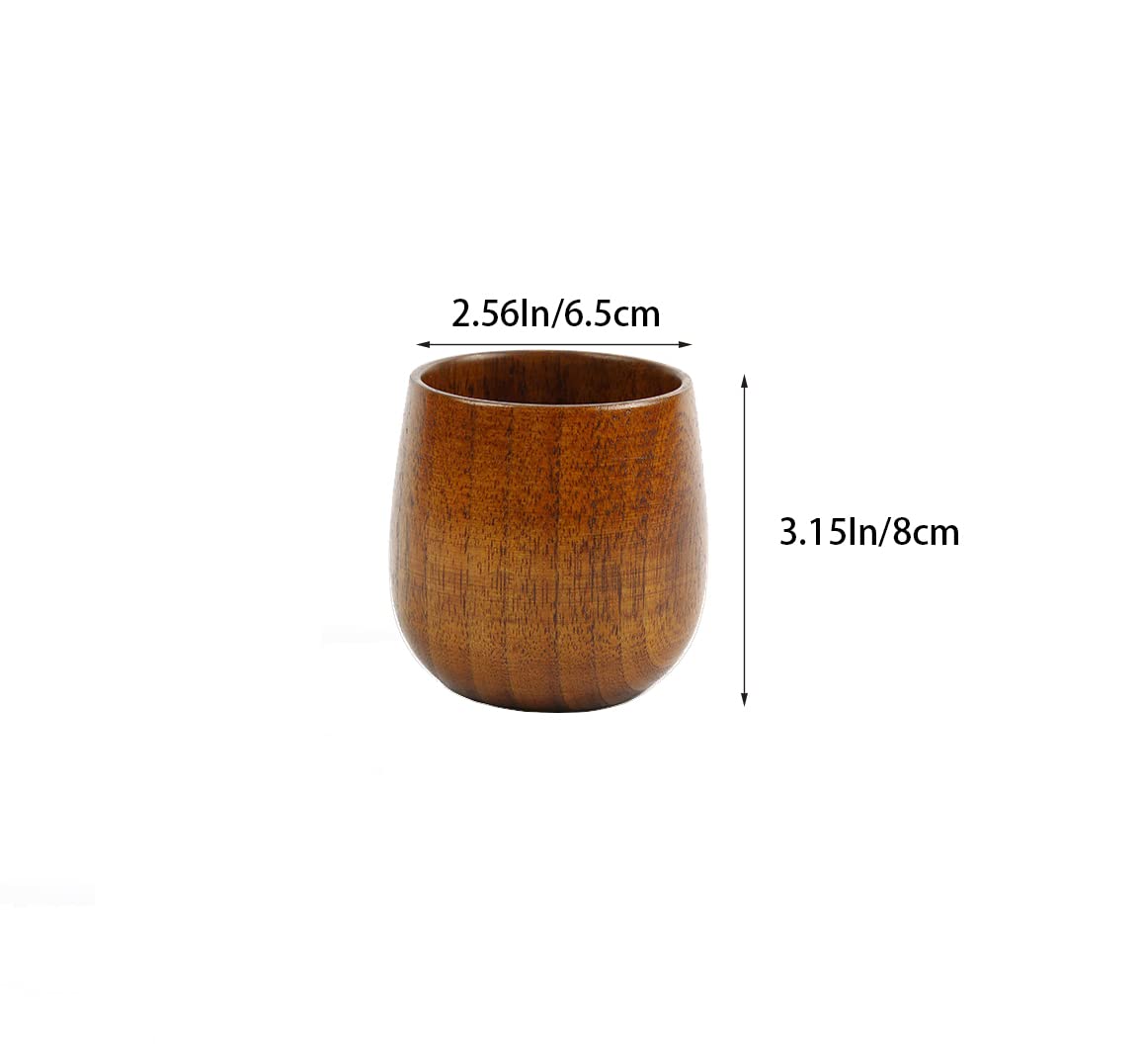 HomeImpel 4 Pack 4oz Wooden Coffee Mugs - Natural Wood Tea Cups for Hot & Cold Drinks, Perfect for Coffee, Tea, Beer, Milk & Water - Ideal for Camping, Picnics & Rustic Home Decor