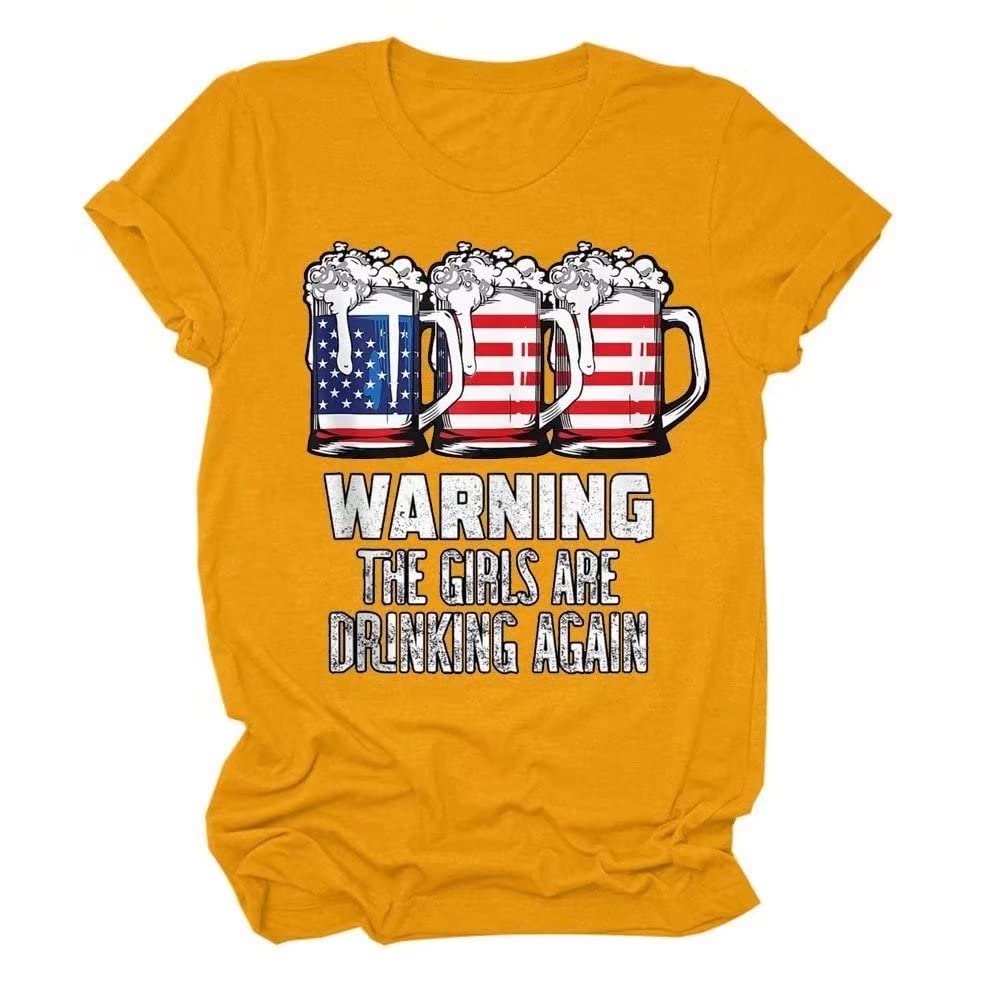 Funny Warning The Girls Are Drinking Again Graphic T-Shirt - Best Friend Gift for Women, Perfect for Girls' Night Out, Bachelorette Parties & Casual Wear
