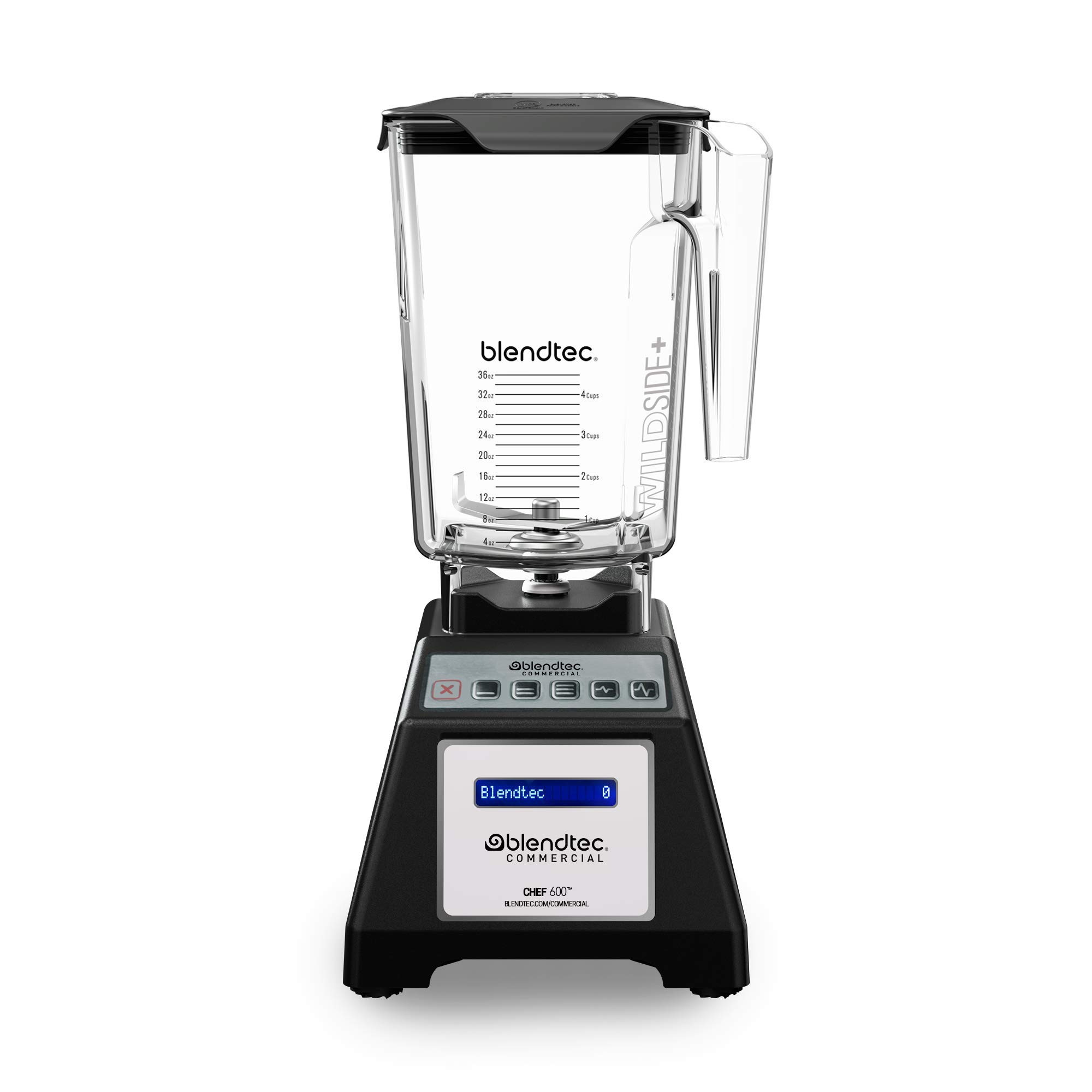 Blendtec Chef 600 Professional Blender - 4-Side Jar Commercial Blender with Self-Cleaning - 3 Preprogrammed & Pulse Cycles - Customizable Presets - Black - Perfect for Smoothies, Soups, Nut Butters & Commercial Kitchens