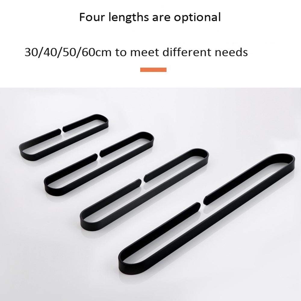 Modern Aluminum Towel Bar - 40cm Wall Mounted Towel Holder for Bathroom, Kitchen & Hotel - Space Saving Black Bath Accessory - Perfect for Small Spaces & Luxury Bathrooms