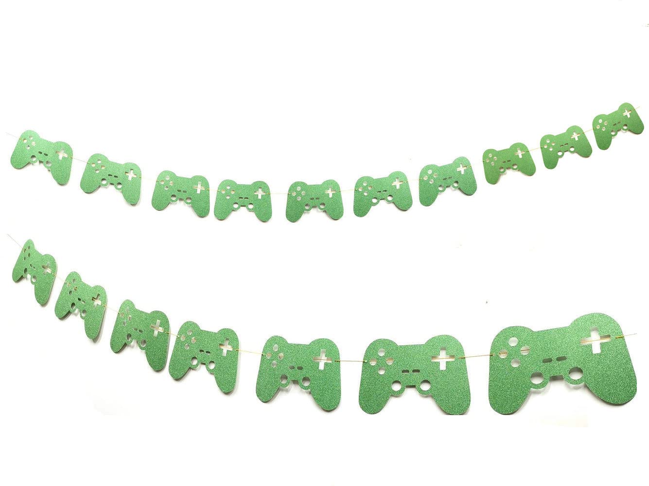 Premium Video Game Controller Banner & Garland - Perfect for Video Game Party Decorations, Gaming Birthday Themes, and Level Up Celebrations (Green) - Ideal for Gaming Parties, Birthday Decor, and Themed Events