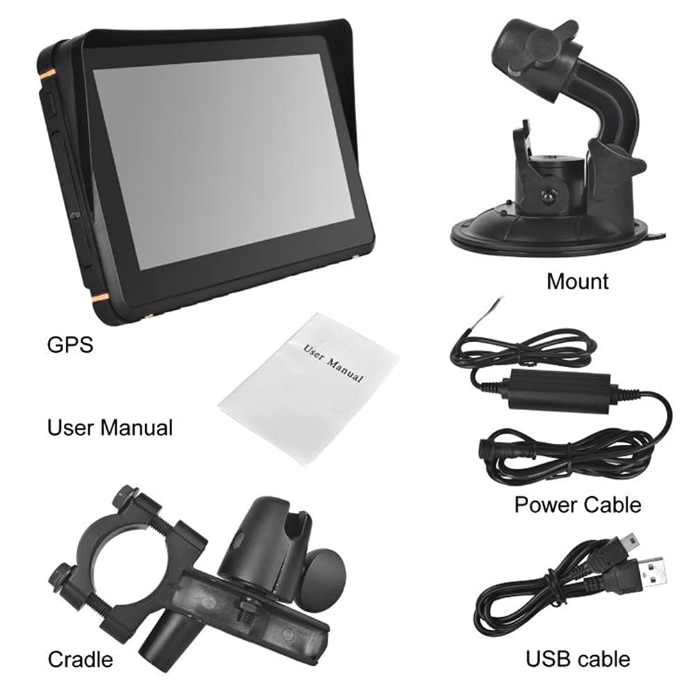 GoolRC 2-in-1 Waterproof GPS Navigation System for Motorcycle & Car - North America Maps, Voice Turn Directions, Mount Kit Included | Perfect for Road Trips, Commuting & Adventure Riding