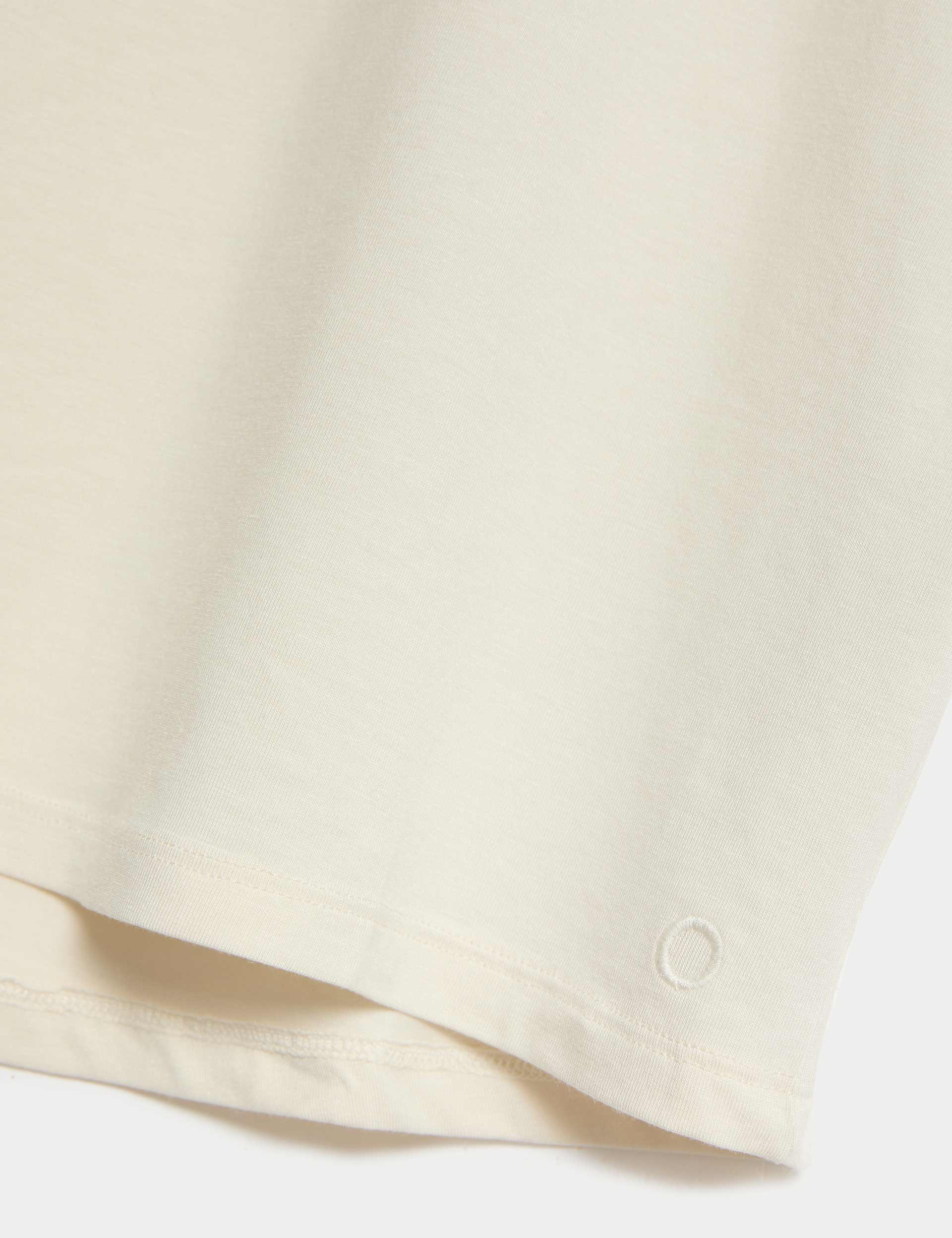 Breathable Modal Blend Lightweight Tie Back T-Shirt for Women - Ivory | Comfortable Casual & Layering Essential