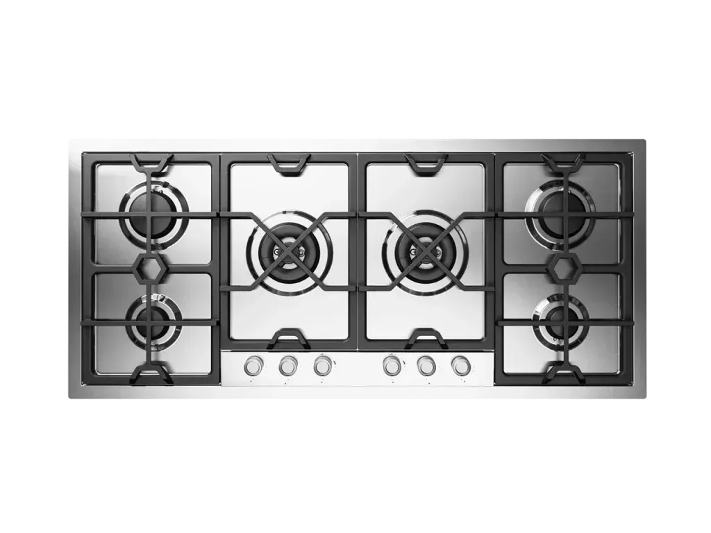 ILVE Panoramagic 120cm 6-Burner Stainless Steel Gas Hob - Flush Mounted Dual Flame for Professional Kitchens & Home Cooking