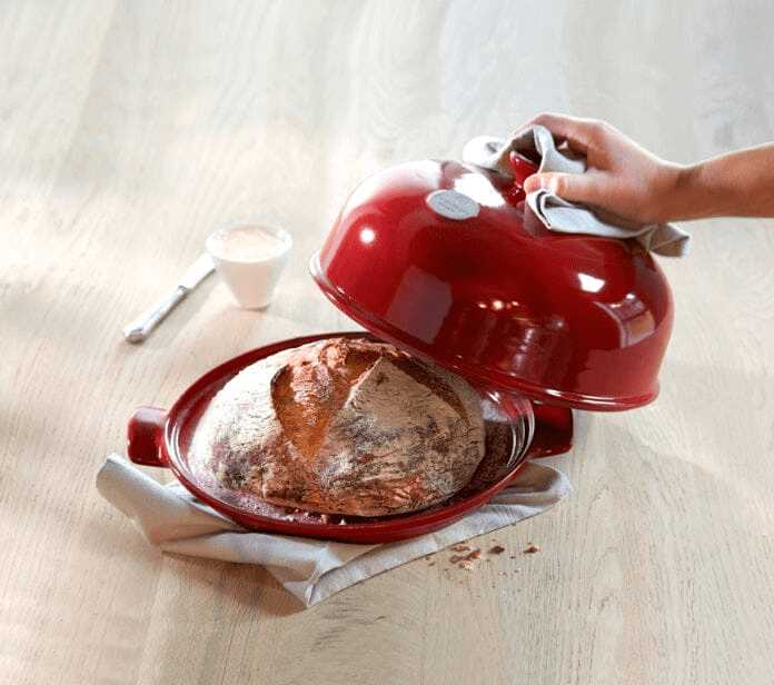 Emile Henry Artisan Bread Cloche - Burgundy Red Ceramic Baking Dome for Perfect Homemade Bread | Ideal for Sourdough, Baguettes & Rustic Loaves