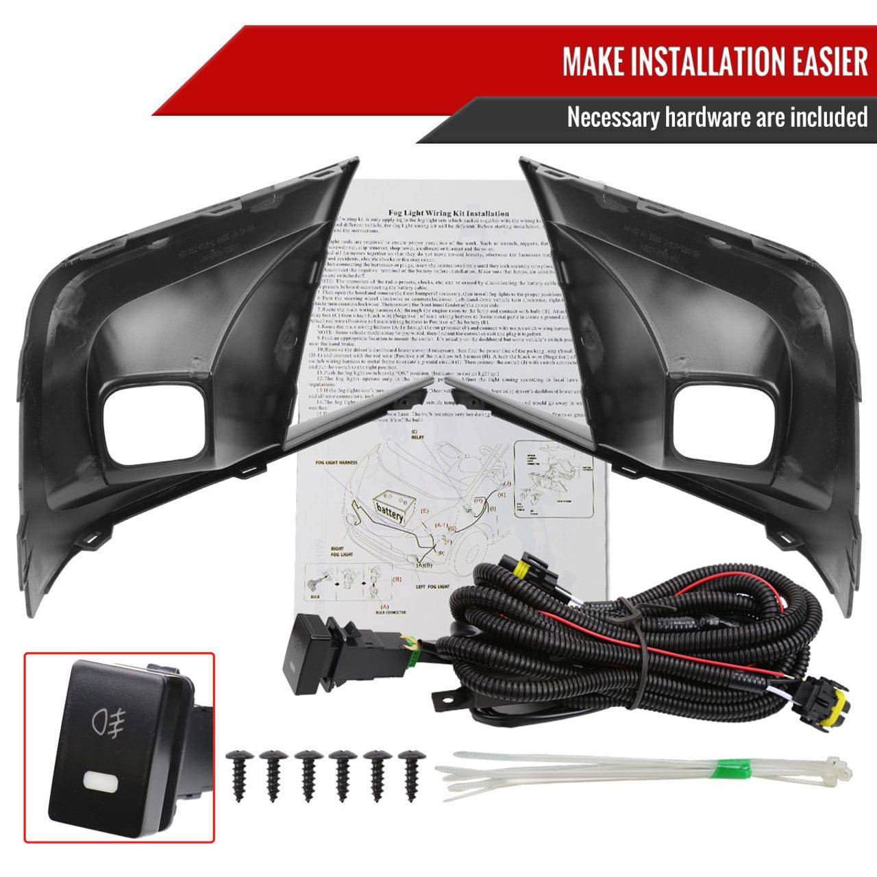 2022-2025 Honda Civic Sedan & Hatchback H8 Bumper Fog Lights Kit - Chrome Housing with Clear Lens - Upgrade Your Night Driving Visibility for Safer Commutes
