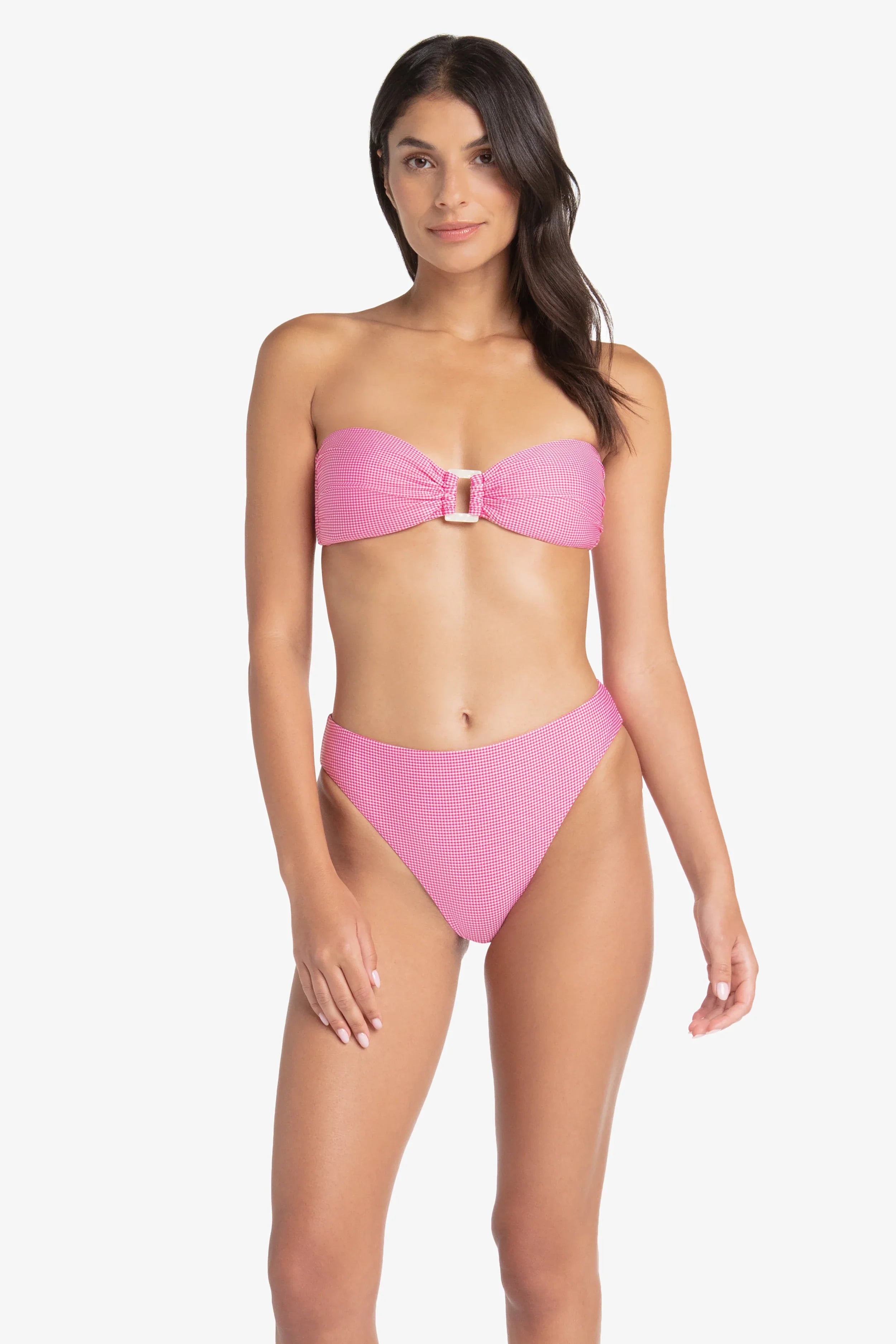 Midi Slimmer Bottom | Pink Gingham Checkered Skirt for Women | Perfect for Summer Outfits, Beach Vacations & Casual Wear