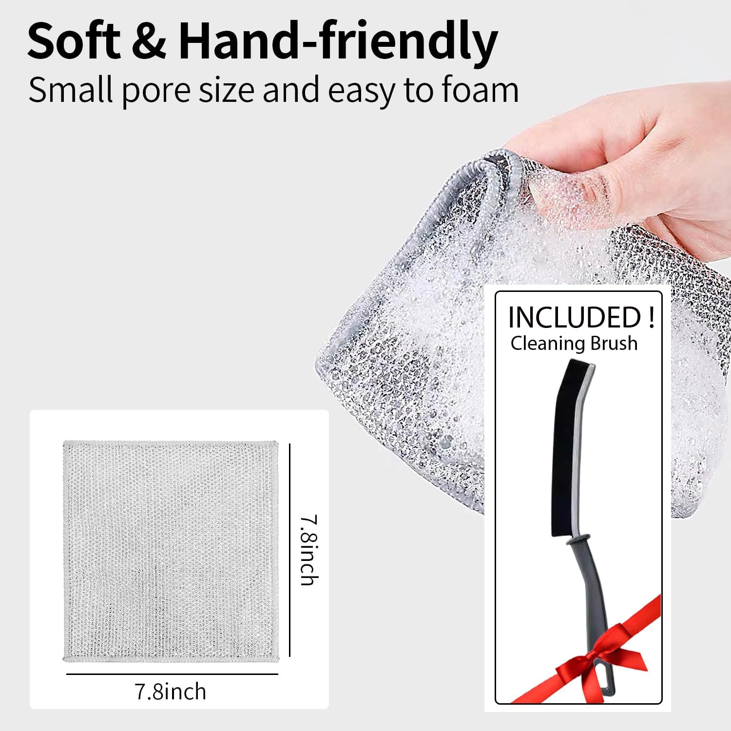 Shrux Premium Dishwashing Rags - Extra Strong Scrubbing & Cleaning Cloths for Kitchen Dishes, Sinks, Countertops, Stove Tops | Easy Rinse Steel Wire Dish Cloth | Scratch-Free Powerful Cleaning Wipes for Utensils & Bathroom | Ideal for Daily Kitchen Cleaning & Tough Stain Removal