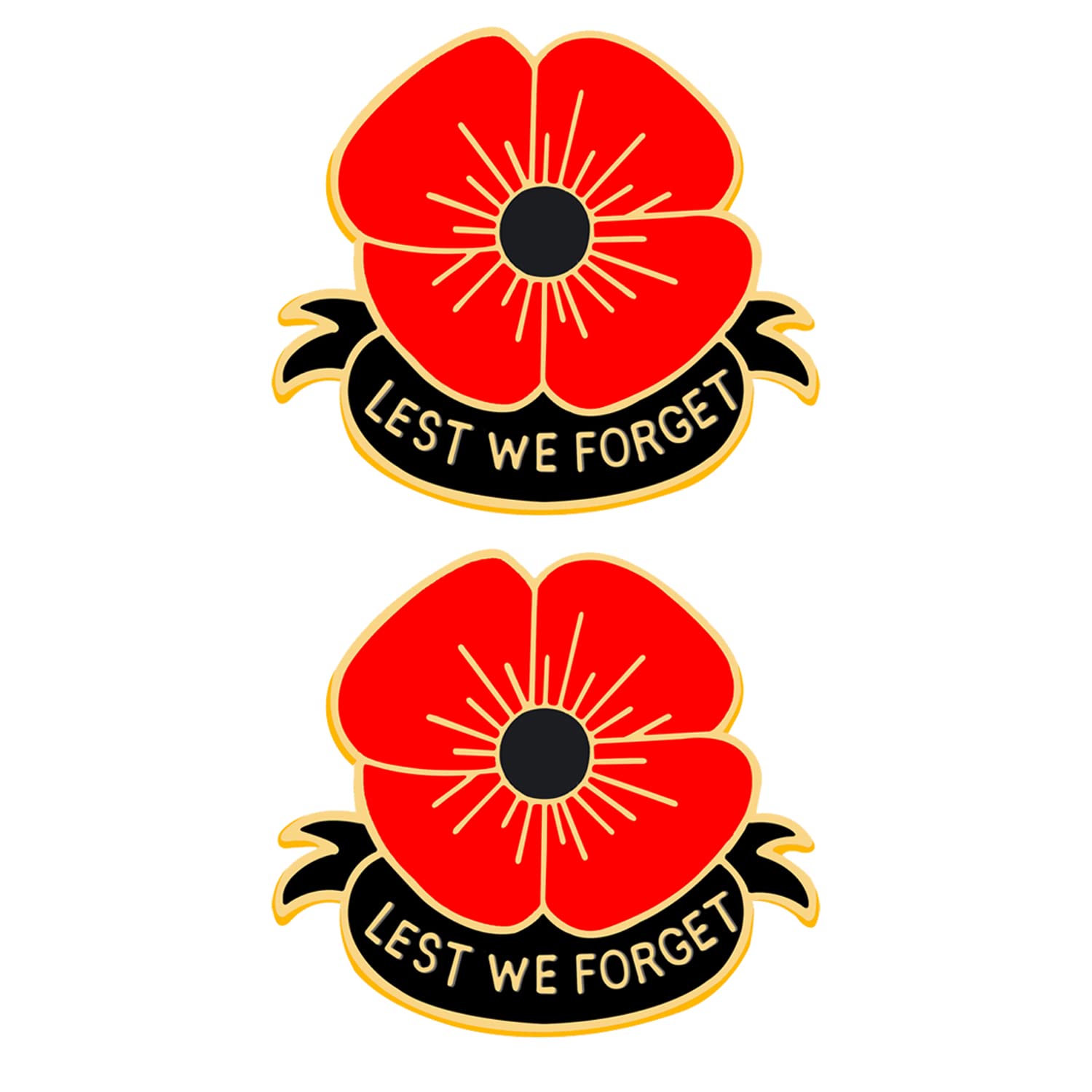 2 Pcs 6 Pcs 12 Pcs Red Poppy Flower Lapel Pins for Women - Memorial Day Veterans Day Remembrance Day Brooches - Perfect for Suits, Dresses, Hats and Bags