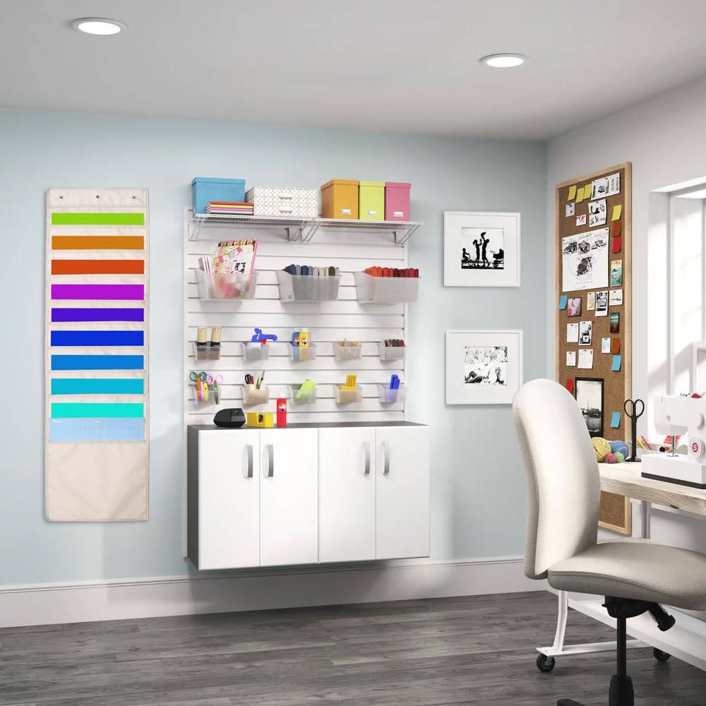 12x12 Paper Storage Organizer - Hanging Door Organizer for Vinyl, HTV Sheets, Cardstock & Scrapbook Supplies - Perfect for Craft Rooms, Offices & Home Organization
