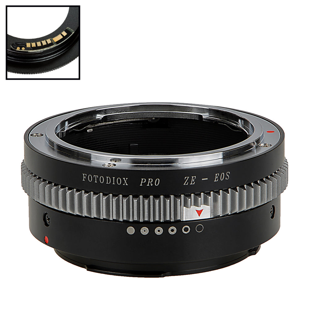 Fotodiox Pro Lens Mount Adapter - Mamiya 35mm (ZE) SLR to Canon EOS (EF/EF-S) Camera Adapter with v10 Focus Chip & Aperture Control - Perfect for DSLR Photography, Videography & Professional Shooting