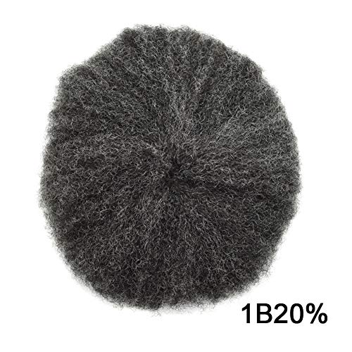 #1B20 1B# OFF BLACK 20% SYNTHETIC GREY-6MM AFRO WAVE