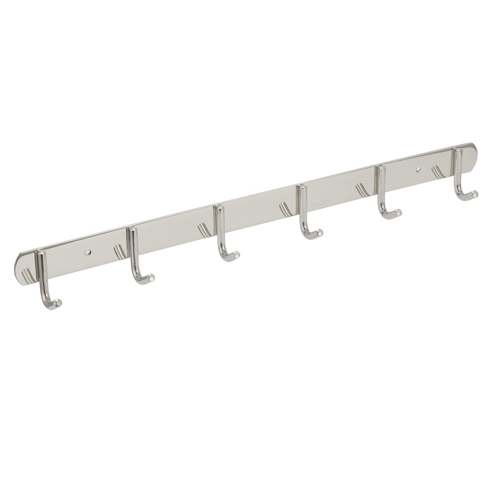 Pasamer 304 Stainless Steel Wall Mounted Coat Hooks - Durable & Space Saving Anti-Falling Hooks for Backpacks, Jackets & Hats (Set of 6) - Perfect for Entryway, Mudroom, Bathroom & Closet Organization