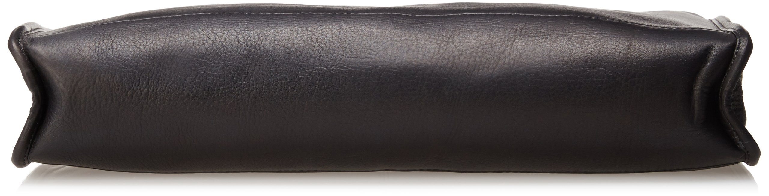 Claire Chase Zippered Leather Folio Pouch Organizer - Slim Black Document Holder for Passport, Credit Cards & Cash - Perfect for Travel, Business & Everyday Use