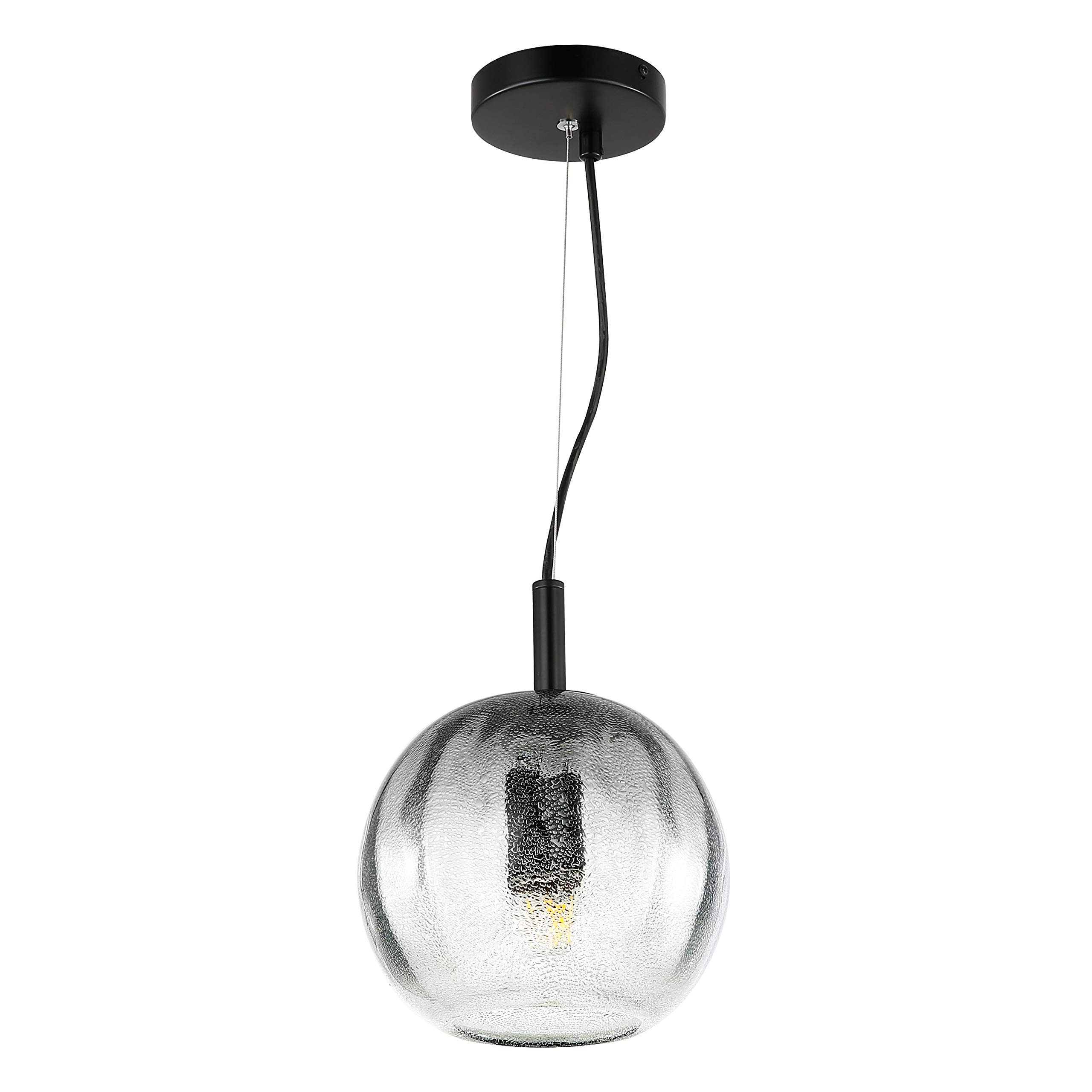 Light Society LS-C380-SMK Ravello Pendant Light Fixture - Smokey Glass Shade - Modern Ceiling Lighting for Dining Room, Kitchen Island & Bedroom Decor