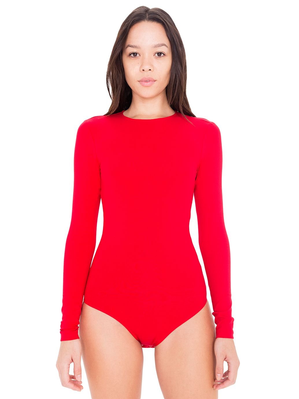 American Apparel Women's Cotton Spandex Long Sleeve Classic Bodysuit - Comfortable Stretchy T-Shirt for Casual Wear, Layering & Everyday Outfits