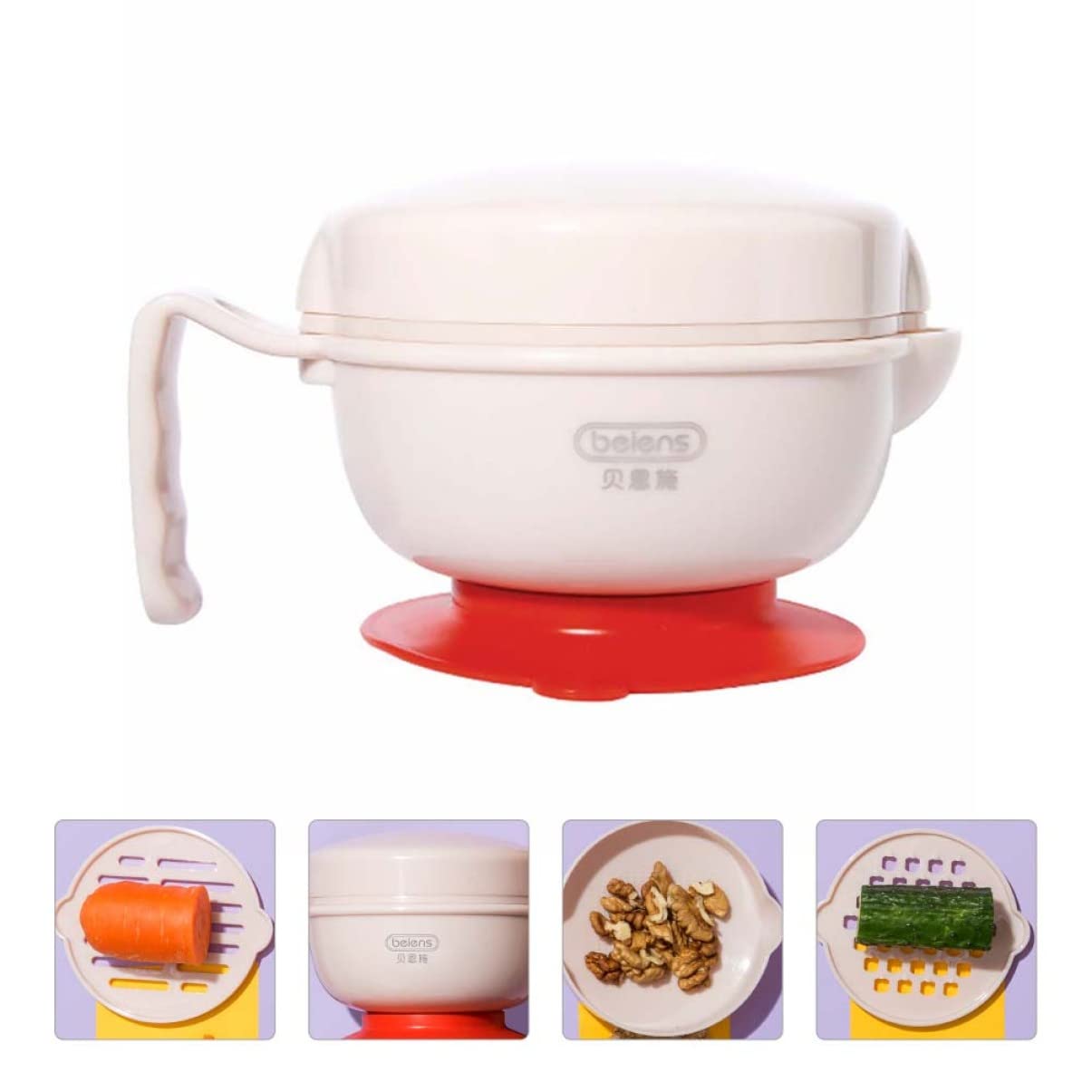 Kisangel Baby Food Maker Set - Manual Baby Food Grinder & Masher Bowl - BPA-Free Safe Feeding Tool for Infants - Perfect for Homemade Purees & Baby-Led Weaning at Home or Travel