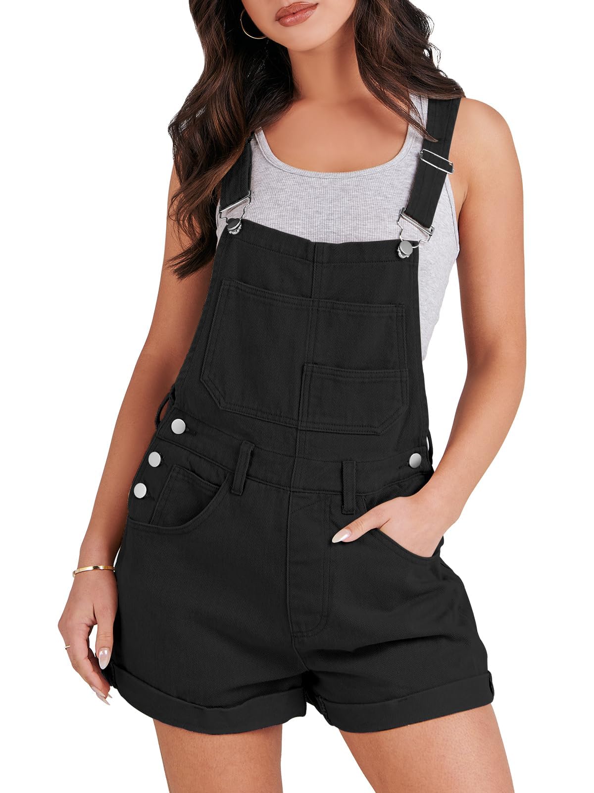 ANRABESS Women's Denim Overalls - 2025 Summer Casual Loose Fit Adjustable Shorts Romper with Bib | Perfect for Outdoor Activities, Music Festivals & Street Style Fashion