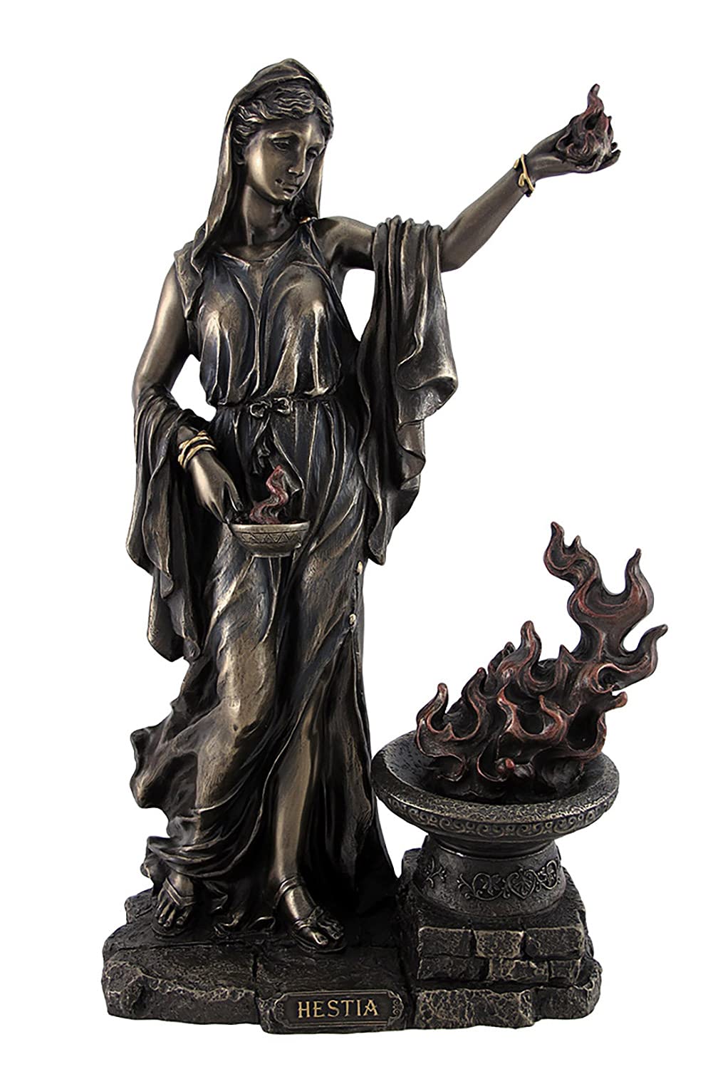 Veronese Design 11 Inch Hestia Greek Goddess Statue - Bronze Finish Cast Resin Sculpture for Home & Office Decor | Perfect for Bookshelf, Mantel, or Gift Giving