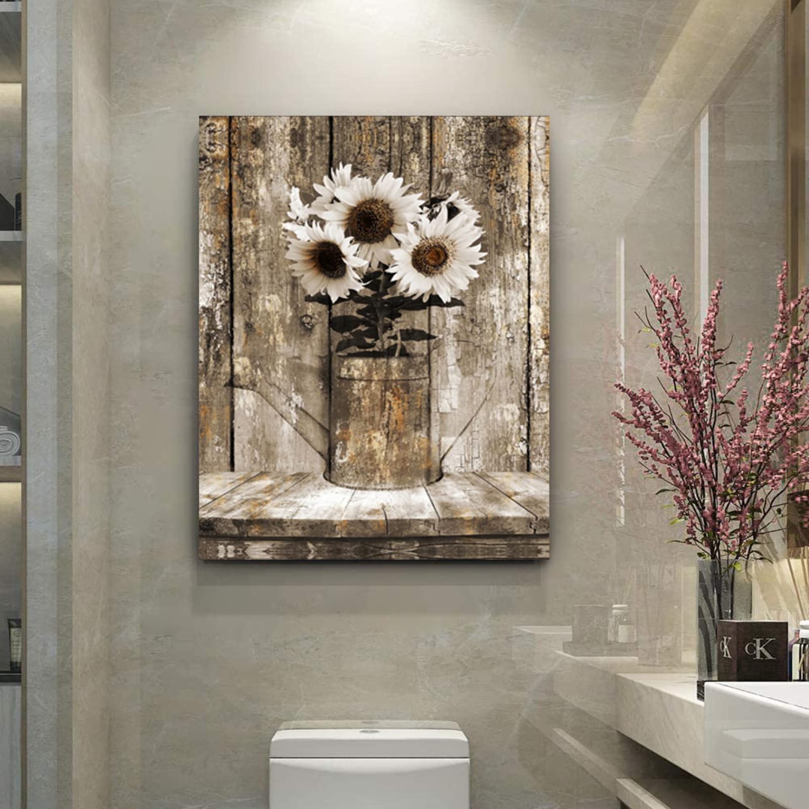 Rustic Floral Sunflower Canvas Wall Art - 16
