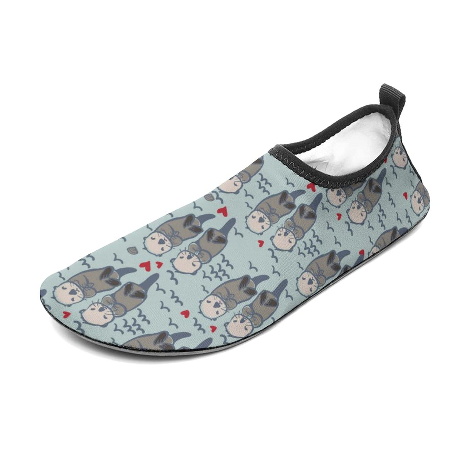 BAIKUTOUAN Sea Otter Print Water Shoes - Barefoot Aqua Socks for Beach, Pool, Swimming & Walking | Lightweight Quick-Dry Footwear for Outdoor Water Activities