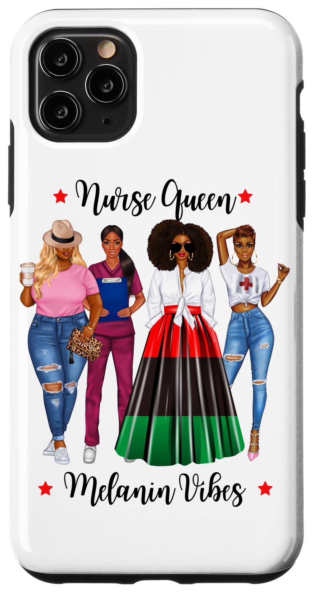 iPhone 11 Pro Max Case - Melanin-Inspired Design for Nurses & Nursing Students - African American Pride Protective Cover - Perfect for Hospital Shifts & School Clinicals