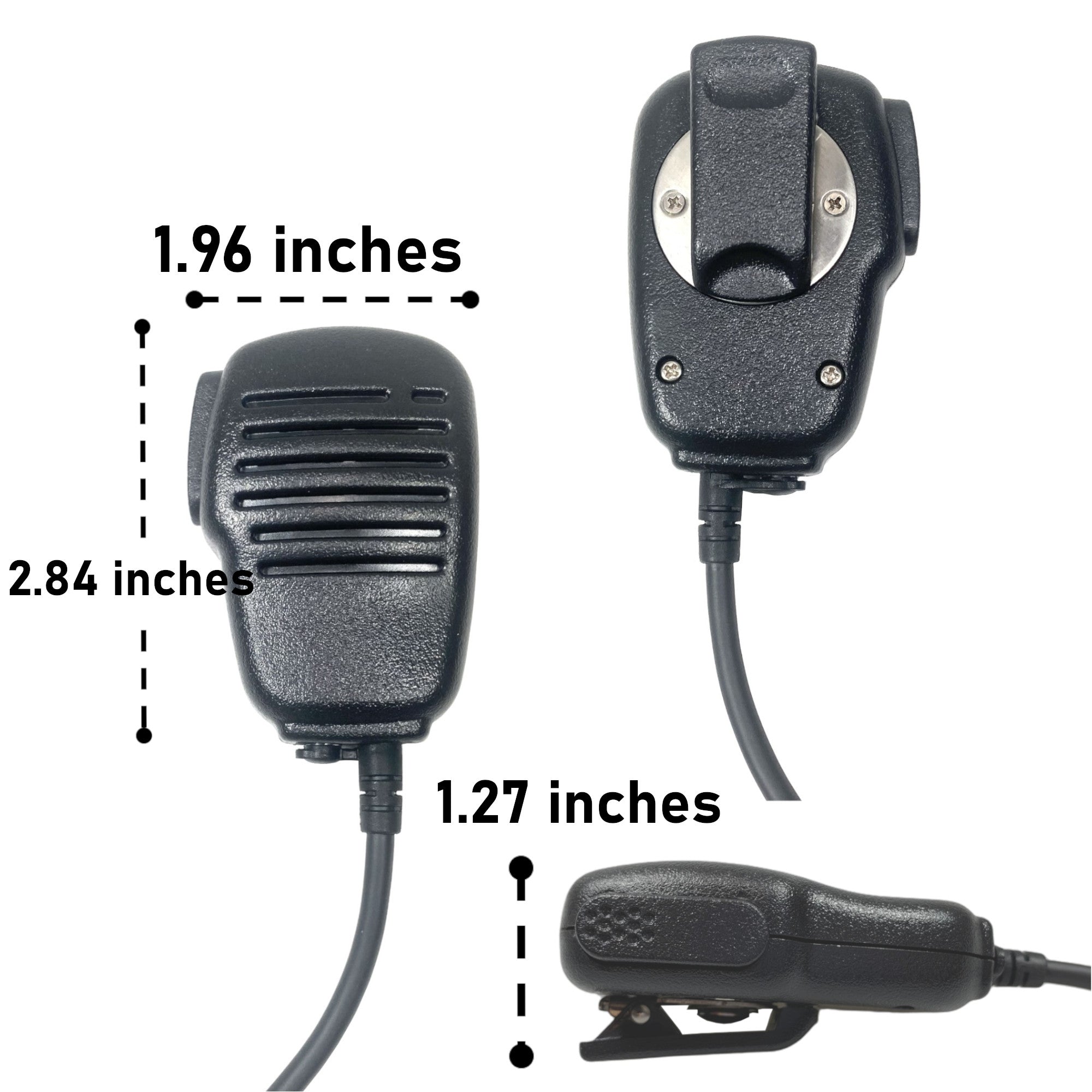 Motorola Two-Way Radio Shoulder Speaker Mic - Compatible with HRM16, R2, BPR40D, BPR40, CP100D, CP200D, CP200, CP185, CLS1410, CLS1110, DLR1060 - 2 Pin Hands-Free Microphone for Clear Communication - Ideal for Construction, Security, and Outdoor Activities