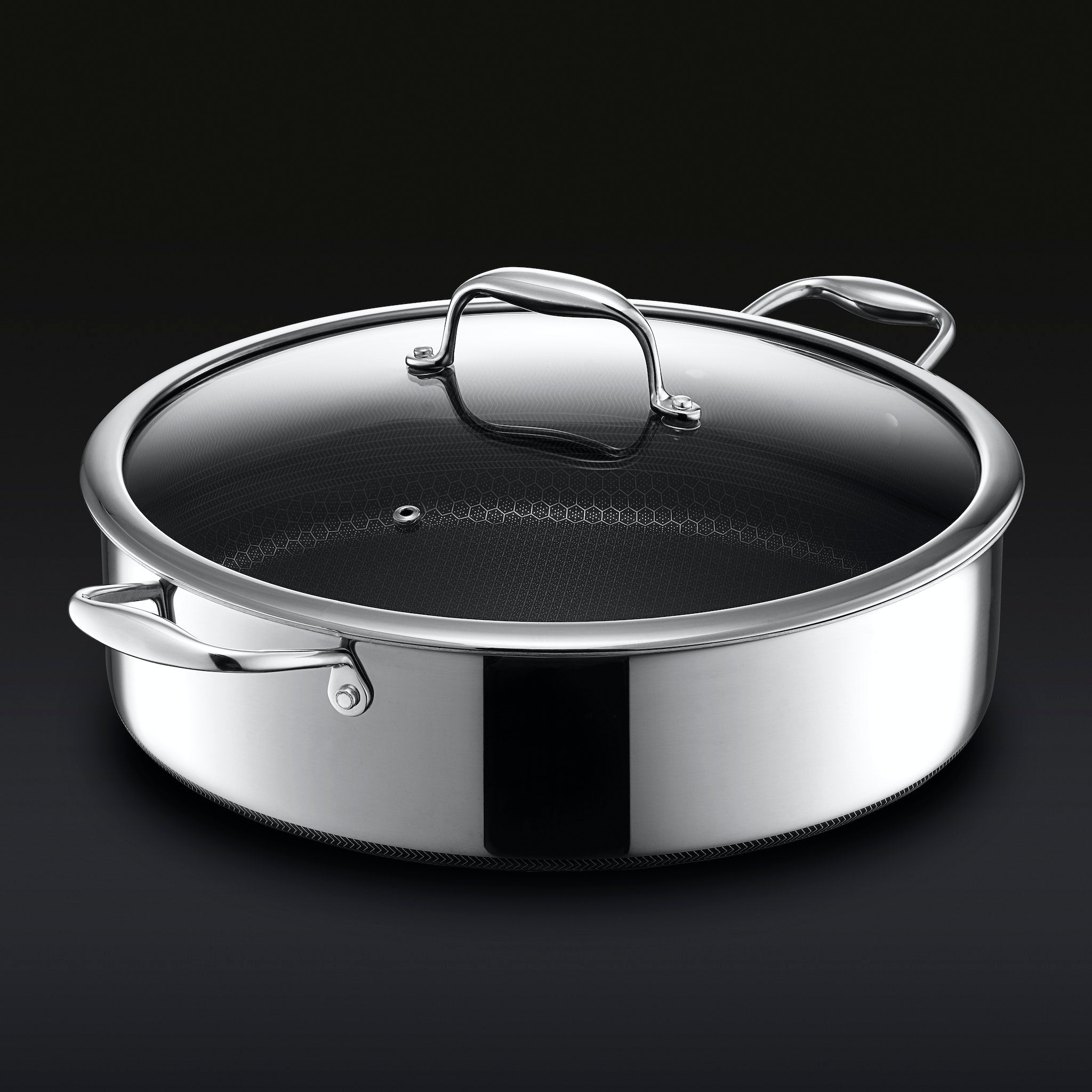 6.6L Hybrid Deep Sauté Pan with Lid - Nonstick Chicken Fryer, Dutch Oven & Saucepan for Gas, Electric & Induction Stovetops - Perfect for Frying, Braising & One-Pot Meals