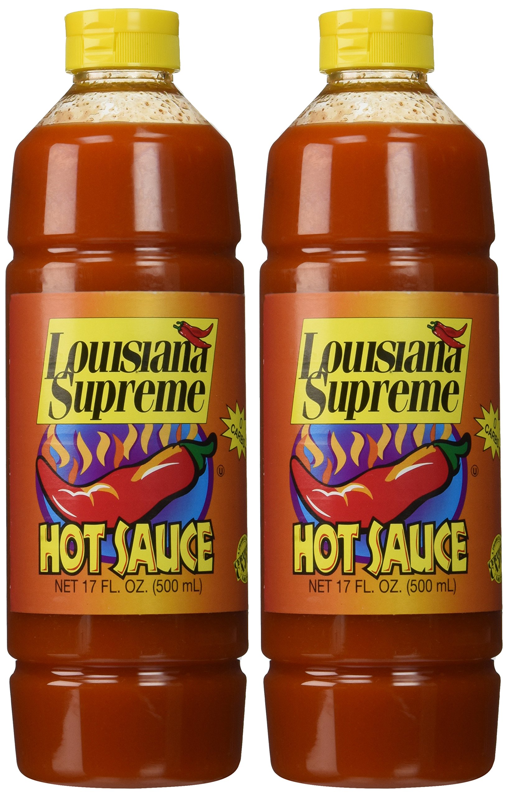 Louisiana Supreme Hot Sauce - 2 Pack (17 oz Bottles) | Spicy Cajun Flavor for Wings, Tacos & BBQ | Premium Hot Sauce for Cooking & Grilling