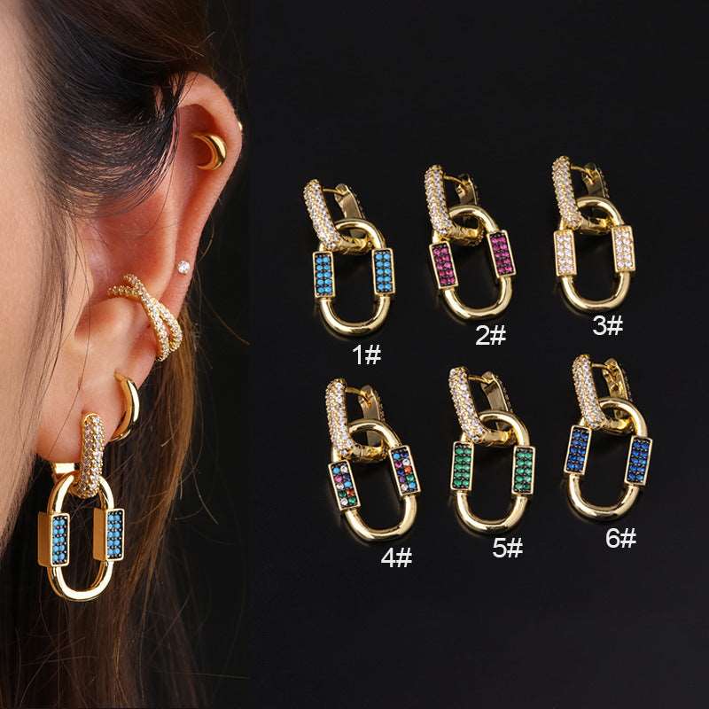 18K Gold Bohemian Chain Link Dangle Huggie Hoop Earrings for Women | Trendy Boho Chic Jewelry | Perfect for Parties, Weddings & Everyday Wear