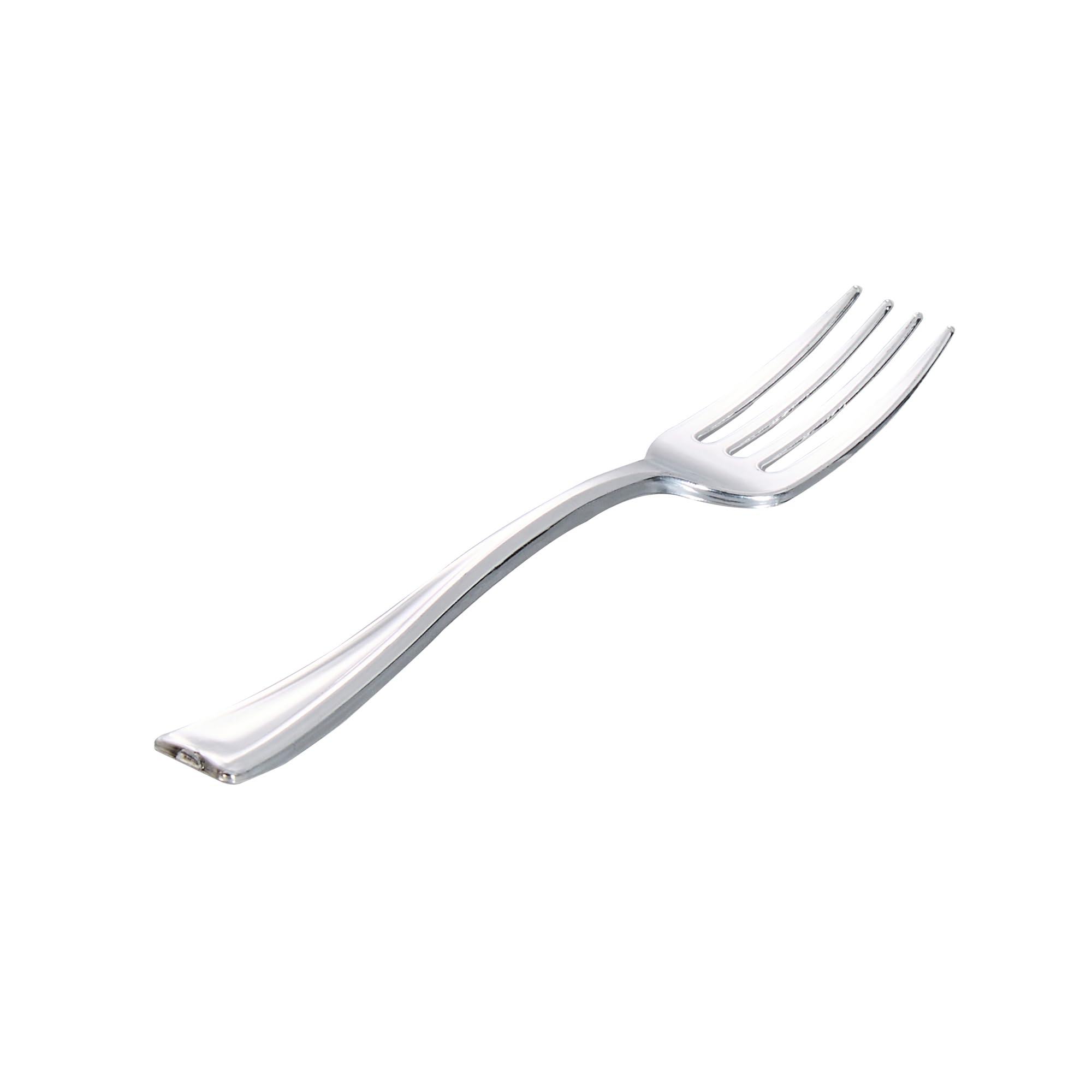 500 Disposable 4 Inch Mini Forks - Heavy-Duty Silver Plastic Appetizer Forks for Hors D'oeuvres, Desserts & Samples | Perfect for Parties, Weddings, Catering & Events (Bulk Pack)