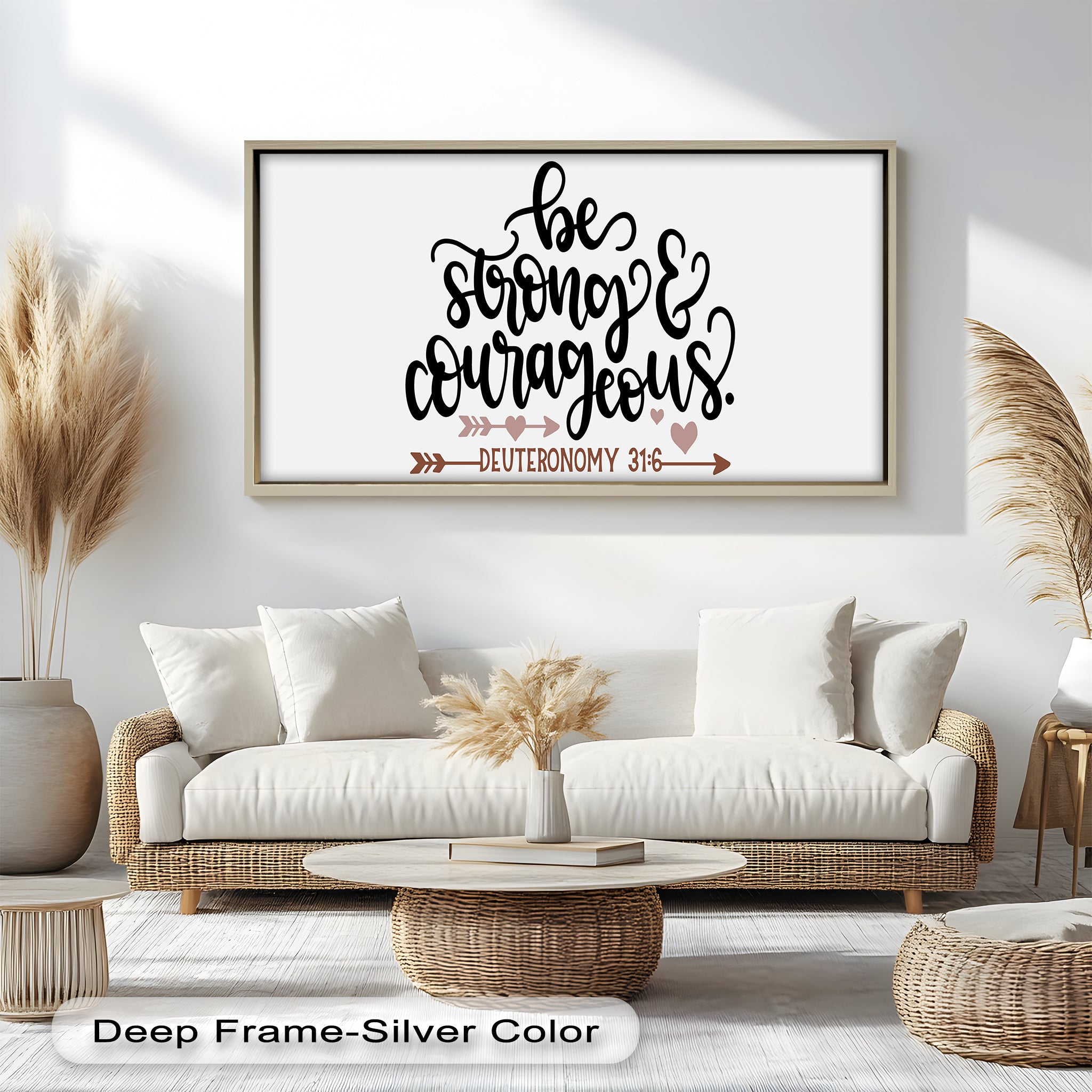 Be Strong & Courageous - Deuteronomy 31:6 Bible Verse Oil Painting - Inspirational Christian Wall Art for Home, Church & Office Decor