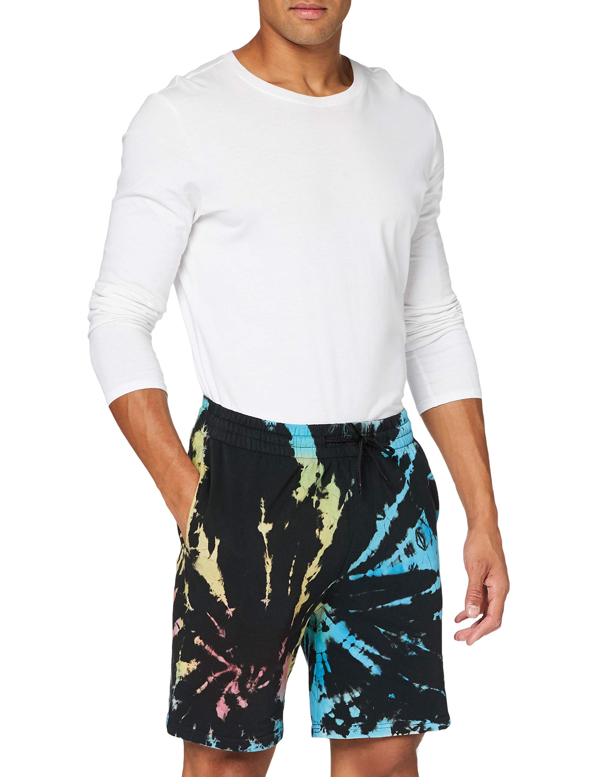 Urban Classics Tie Dye Sweat Shorts for Men - Comfortable Casual Athletic Shorts with Batik Design - Perfect for Gym, Lounge & Summer Outings