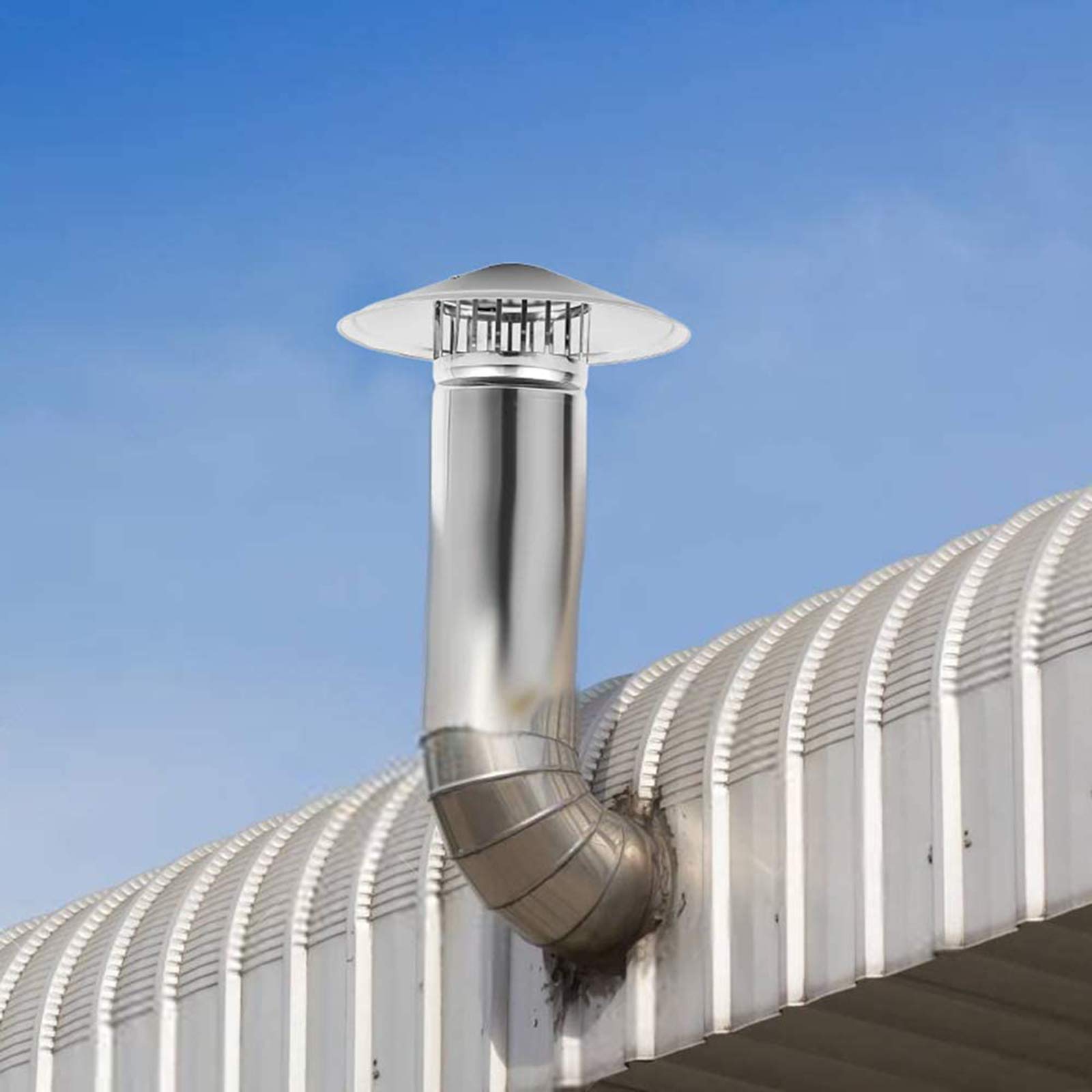 BOHHO 5.9 Inch Stainless Steel Chimney Cap - Weatherproof Roof Vent Cover for Range Hood & Exhaust Pipe - Durable Mushroom Ventilation Cap (150mm) - Perfect for Kitchen, BBQ, Dryer & Bathroom Ventilation Systems