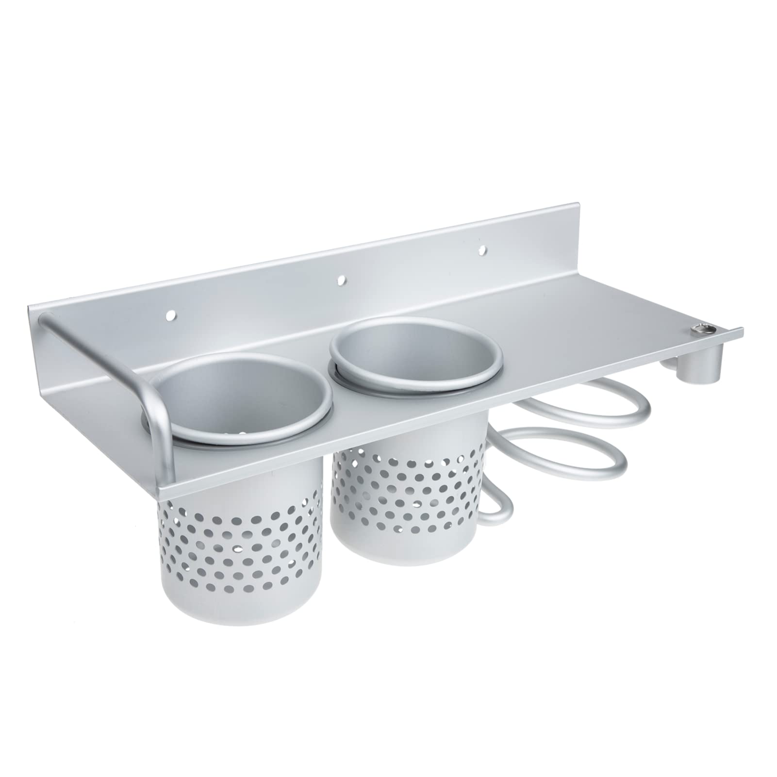 Cabilock Wall Mounted Hair Tool Organizer - Comb Shelf, Blow Dryer Holder & Bathroom Storage for Brushes, Styling Tools & Accessories - Space Saving Aluminum Decor (Perfect for Small Bathrooms & Vanities)