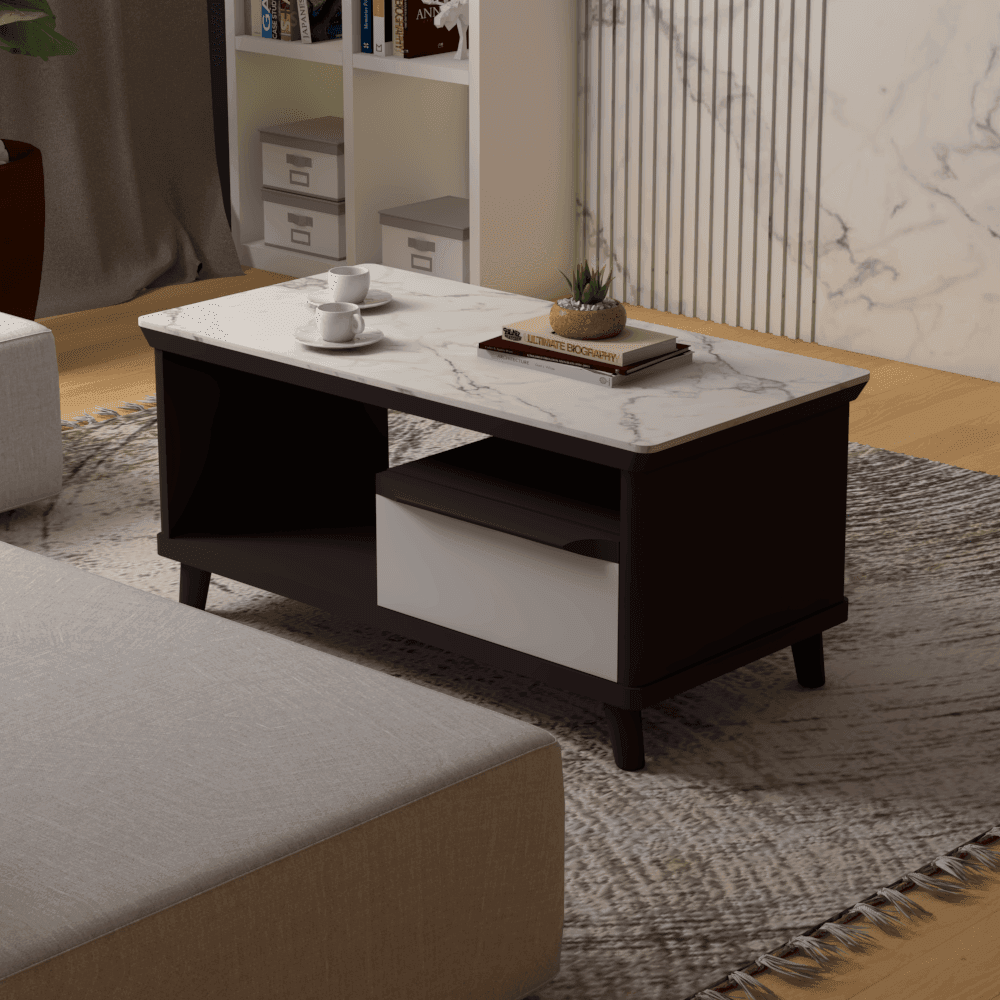 Modern Heve Coffee Table - 100cm Solid Wood Living Room Furniture for Home Decor | Perfect for Small Spaces, Apartments & Cozy Living Rooms