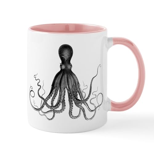 White/Pink Inside - Vintage Octopus Mugs