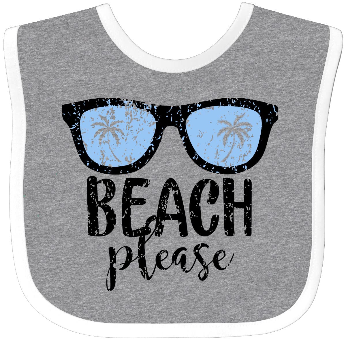 Stylish Inktastic 'Beach, Please' Sunglasses Baby Bib - Perfect for Beach Trips, Pool Parties & Summer Outings
