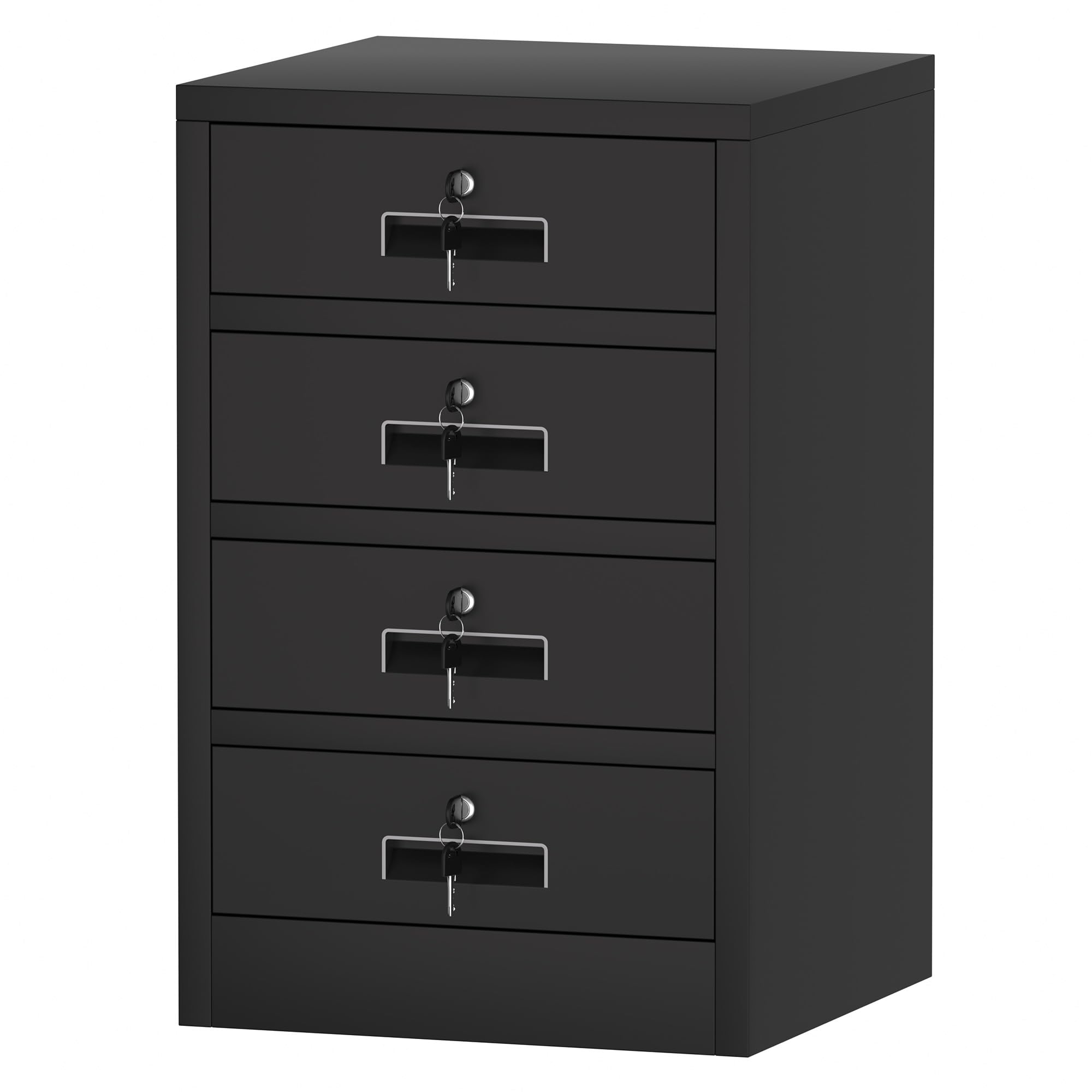 Sturdy Metal Storage Cabinet with Lockable Drawers - Secure Organizer for Home Office, Bedroom & Living Room (Black) | Perfect for Documents, Office Supplies & Home Organization
