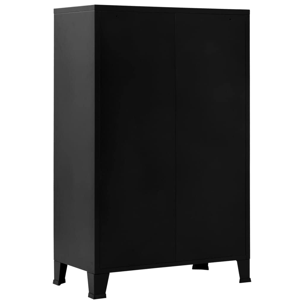 6-Door Black Steel Metal Storage Cabinet - 29.5